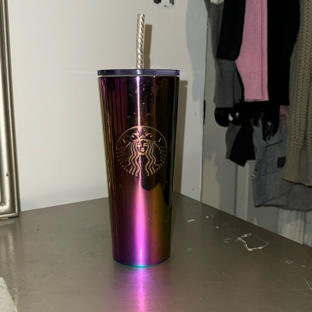Multicolored stainless steel Starbucks cup